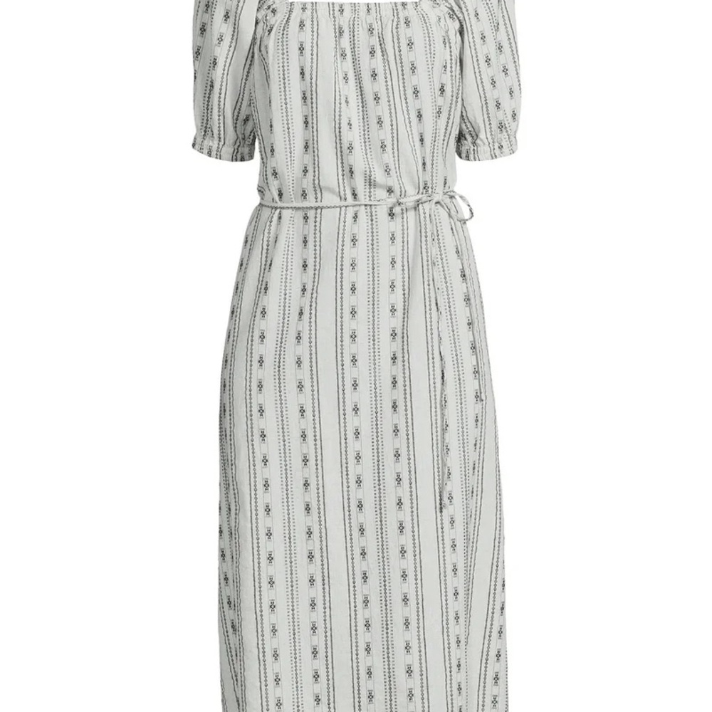 NWOT Time and Tru Black and White Patterned Midi Dress Size 1X - Picture 3 of 16